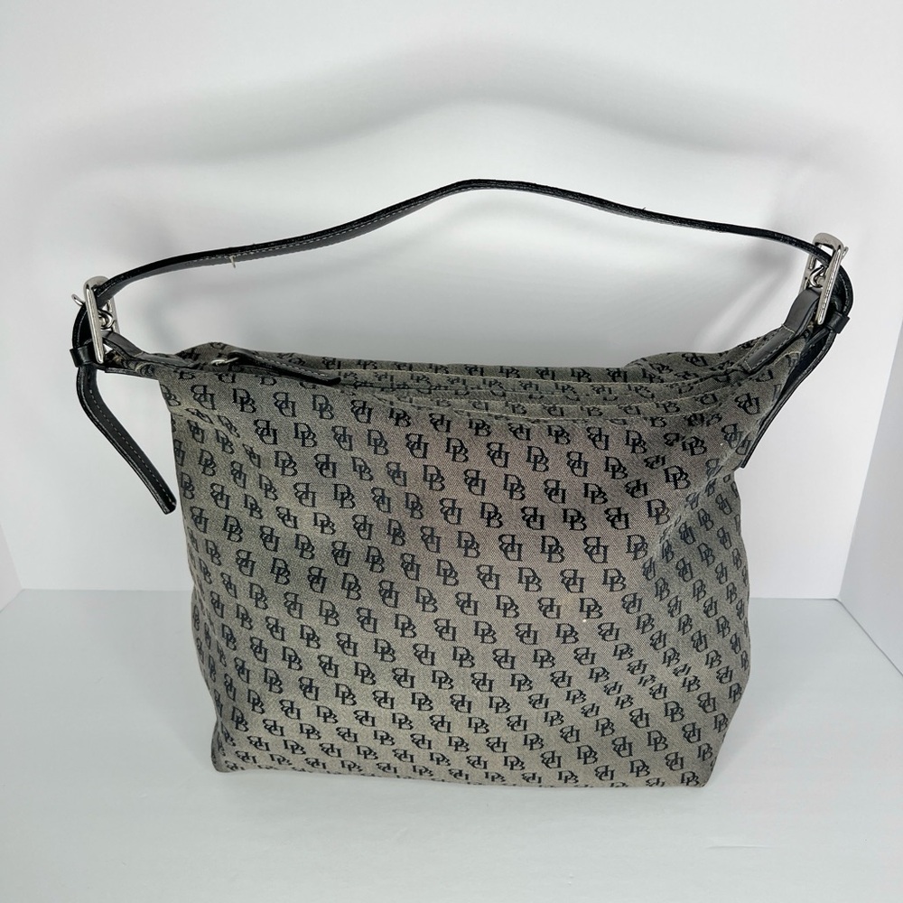 Dooney & Bourke Black and Gray Canvas Shoulder Bag